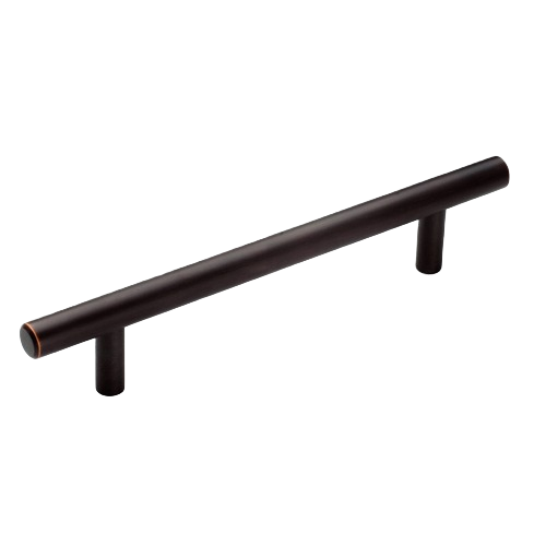 Oil rubbed bronze cabinet pull bar with sleek cylindrical design for home improvement and tools projects