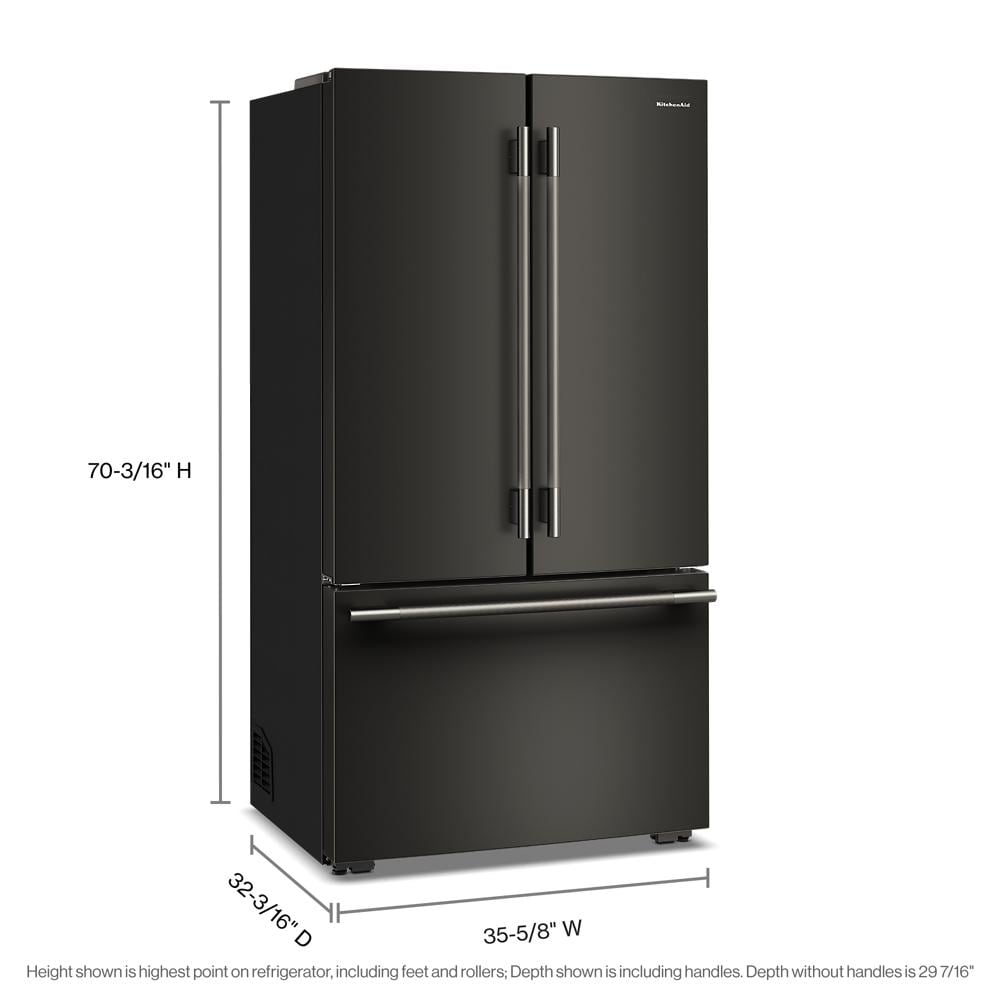 24 Cu. Ft. 36-Inch Counter-Depth French Door Refrigerator with Internal Water Dispenser in Black Ore