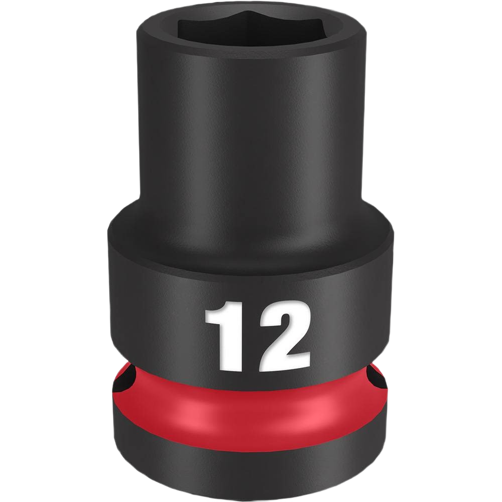 12-mm 6 point impact socket with black finish and red accent for Milwaukee hand tools in sockets and ratchets collection