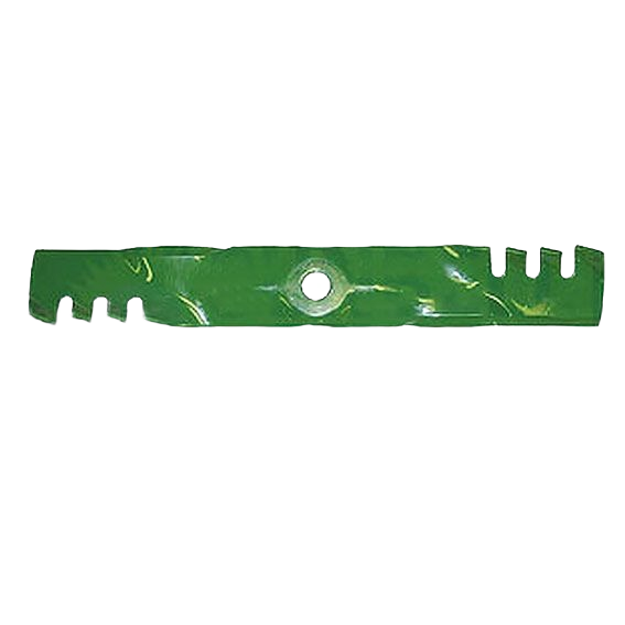 Green steel mower blade with central mounting hole for durable outdoor cutting tasks under $50 parts and lubricants collection