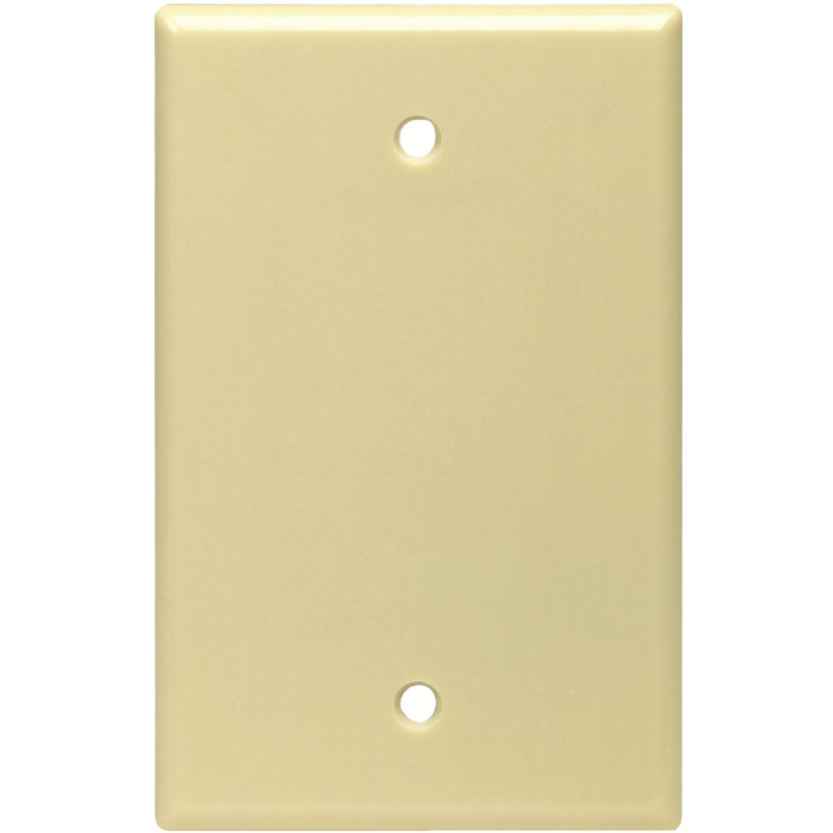 Ivory thermoset blank wall plate for electrical outlets, durable and smooth finish, suitable for home improvement projects under $50