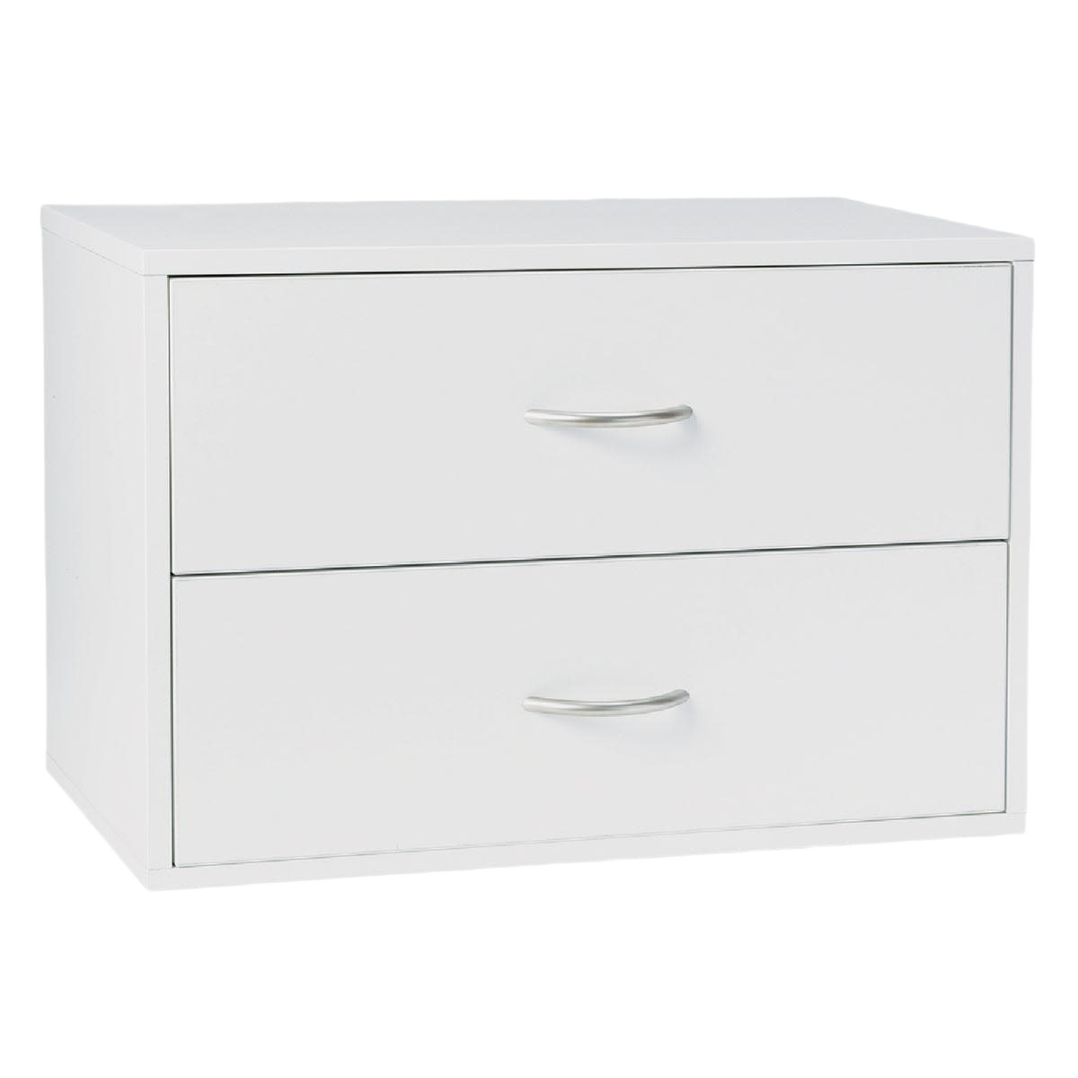 White two-drawer countertop storage box for kitchen and dorm organization in home improvement collections