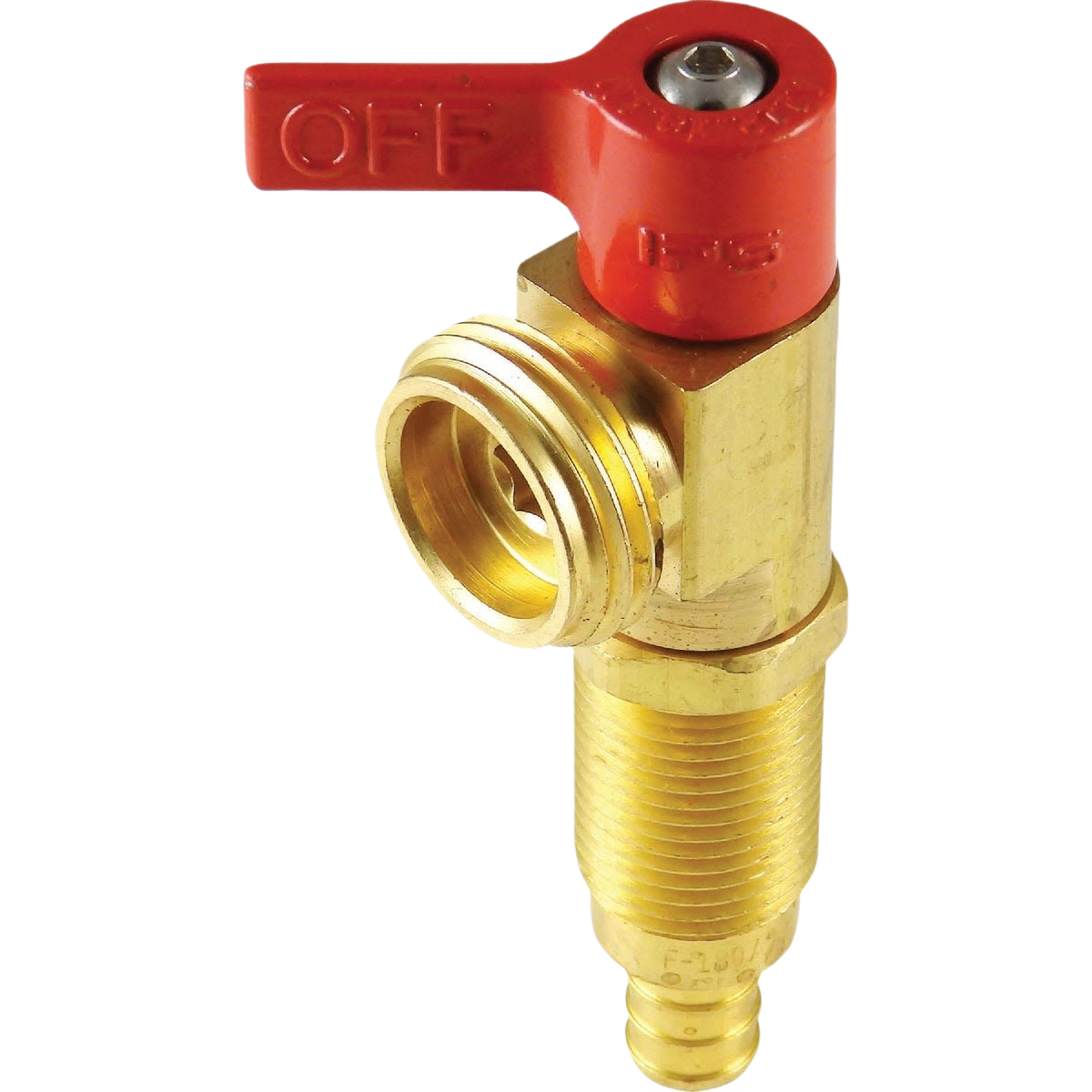 Brass washing machine valve with red handle for plumbing, pipes & fittings, and home improvement projects under 50 dollars