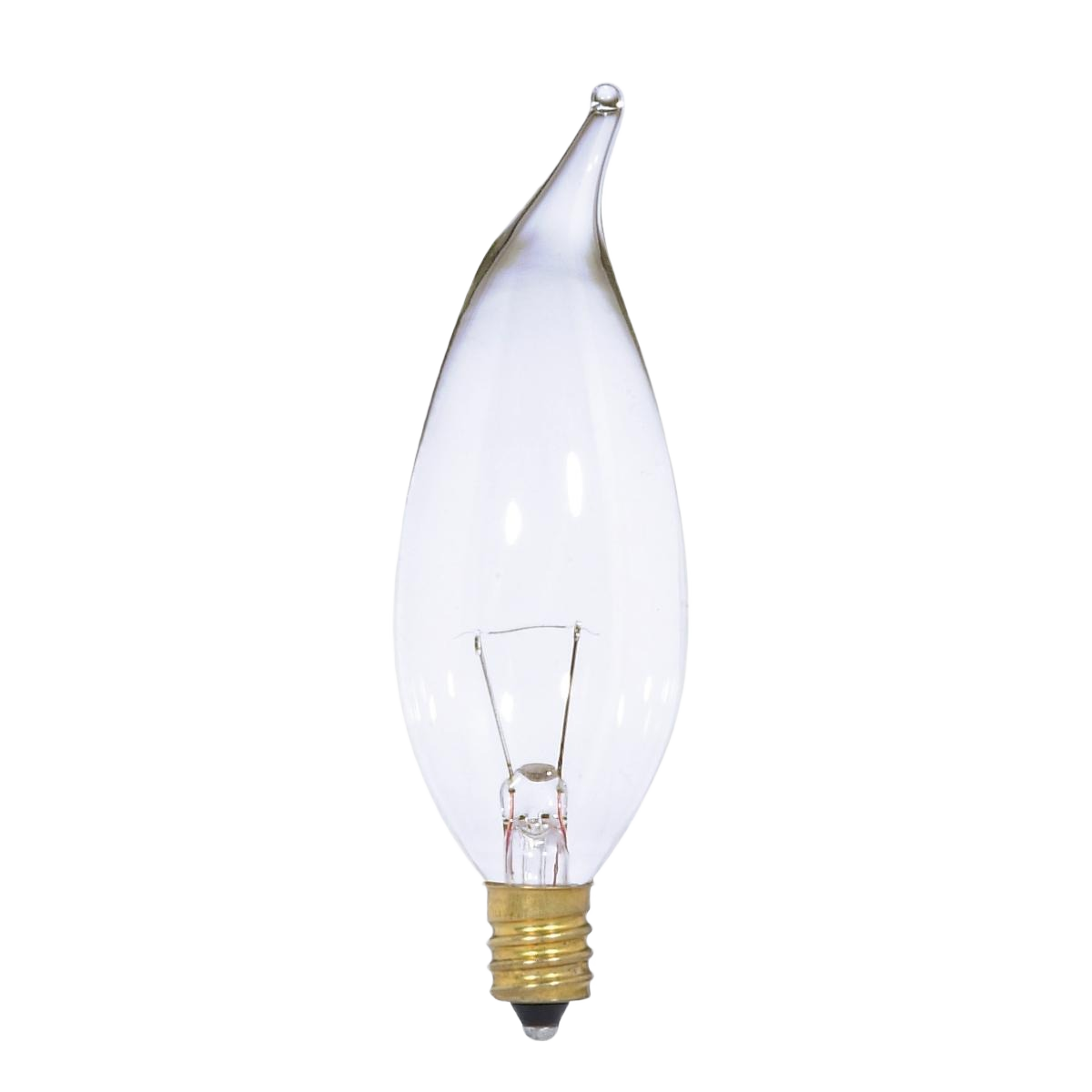Clear decorative incandescent candelabra bulb with flame tip for lighting and home improvement under $50 collections