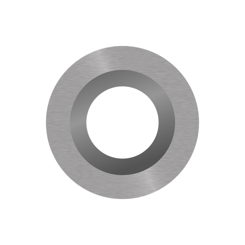 Round carbide cutting blade with polished steel surface designed for precision woodworking and home improvement tasks