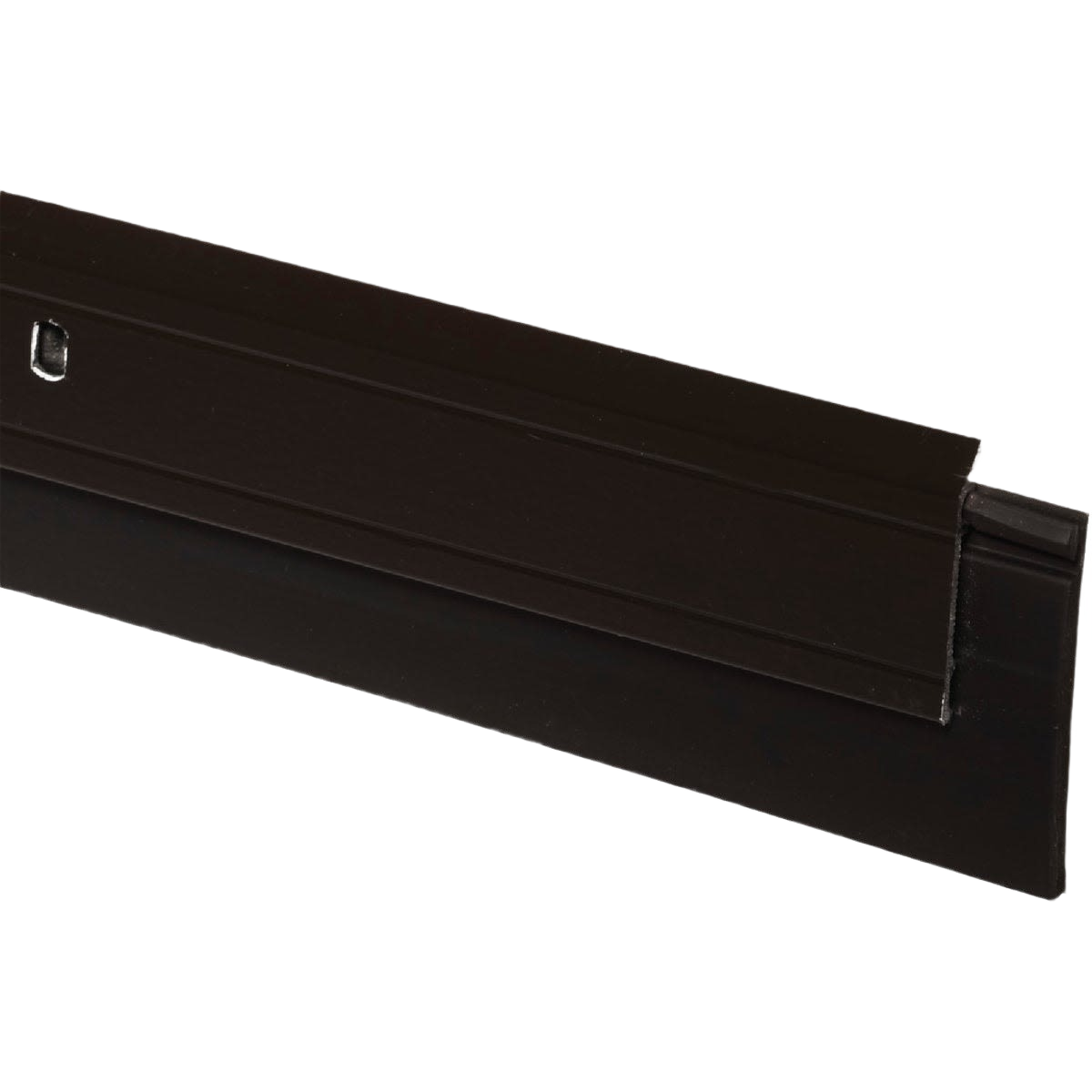 Bronze aluminum door sweep with vinyl seal for draft and moisture protection in hardware and home improvement collections under $50
