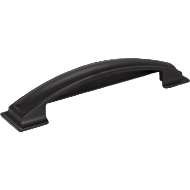 Matte black pillow-style cabinet pull for furniture hardware and home improvement collections