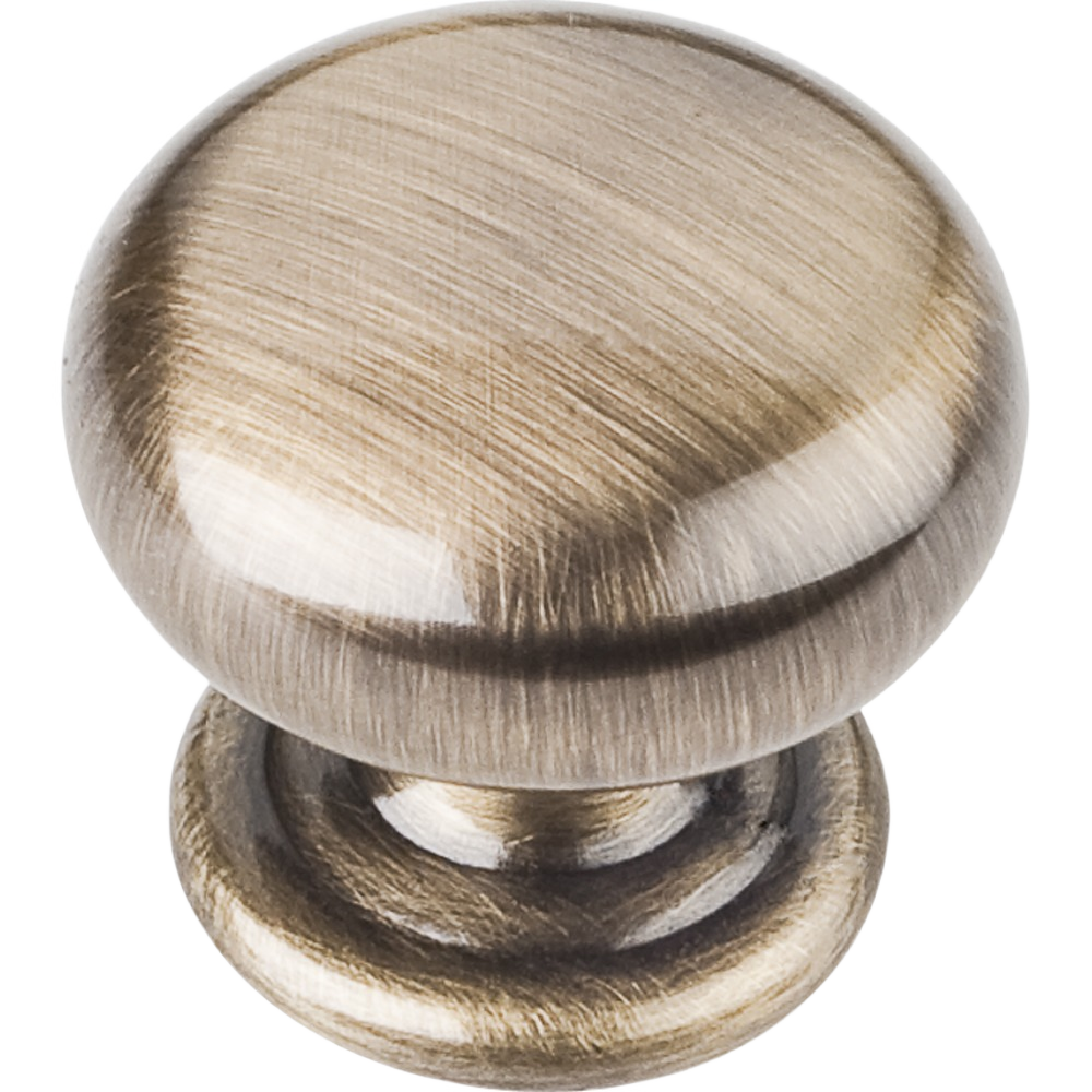 Brushed antique brass cabinet knob with classic Florence design, part of hardware and furniture accessories collections