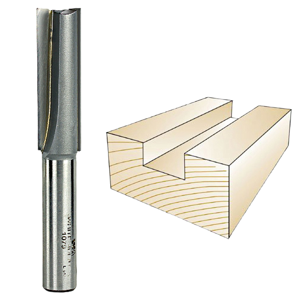 Straight router bit with 1/2 inch shank for woodworking grooves, part of tool and power tool accessories collections under $50