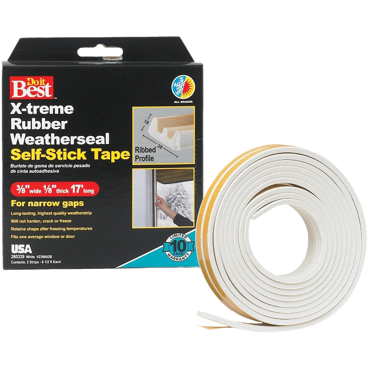 Do it Best white narrow self-stick weatherseal tape for doors and windows in Hardware under $50 collection