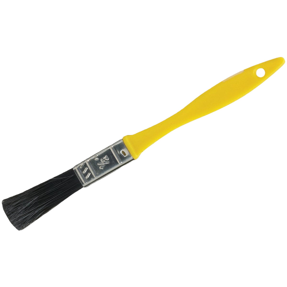 Flat synthetic polyolefin paint brush with yellow handle for precise application in home improvement projects under $50