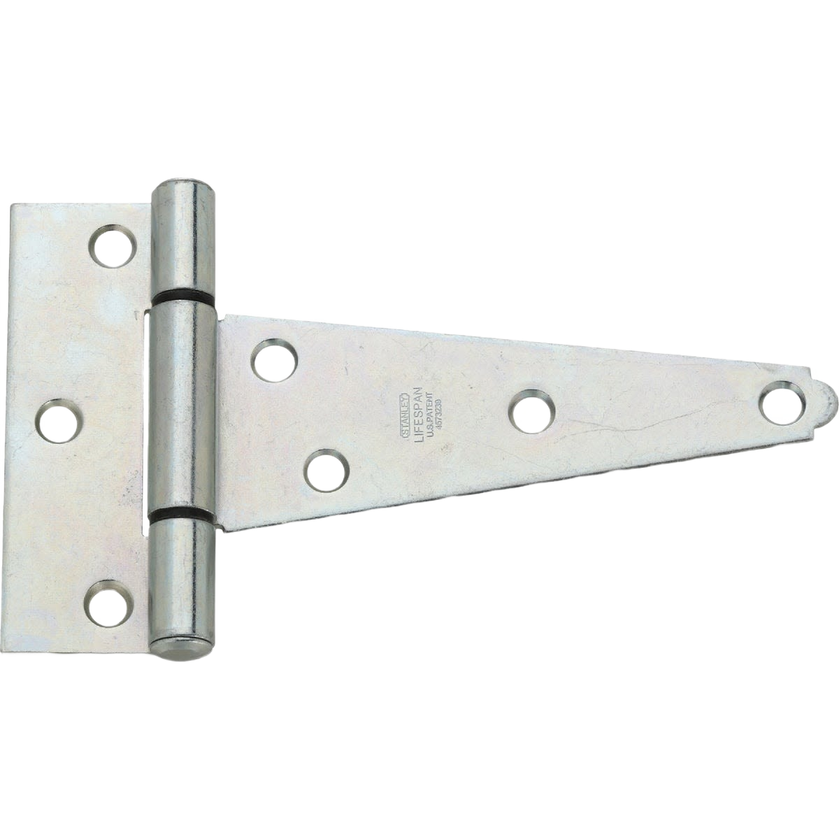 Heavy-duty zinc-plated steel tee hinge with multiple mounting holes for durable home improvement applications