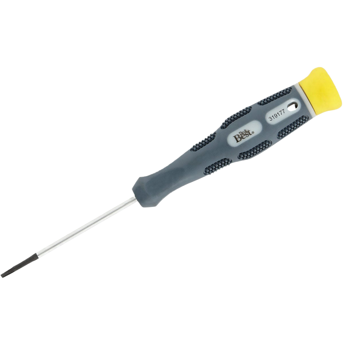 Gray and yellow precision star screwdriver with ergonomic grip and size 8 tip for detailed home improvement tasks