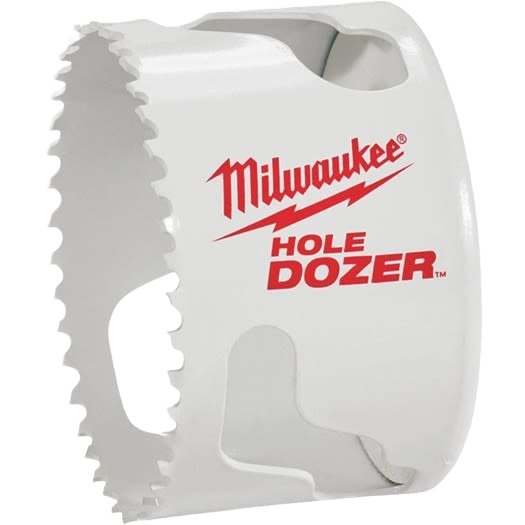White bi-metal hole saw with rip guard teeth for woodworking and home improvement tools under $50 collection