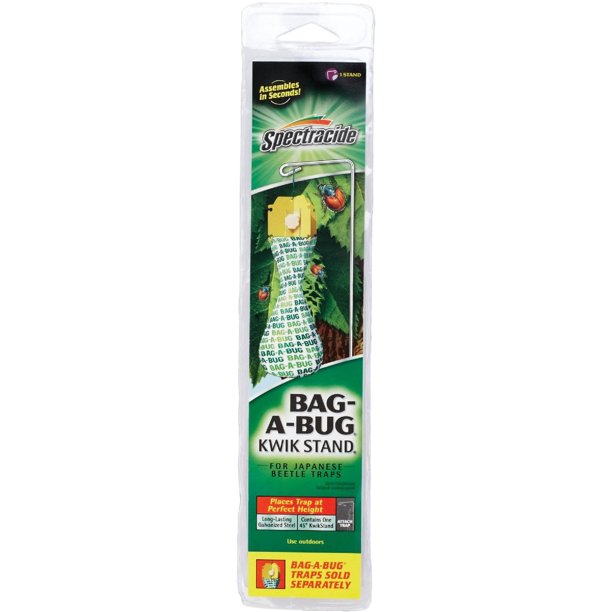 Galvanized steel stand for insect traps, designed for Japanese beetle control in lawn and garden pest collections under $50