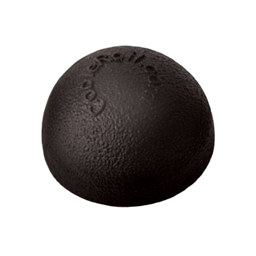 Matte black textured cable railing end cap with embossed logo for home improvement projects and outdoor use