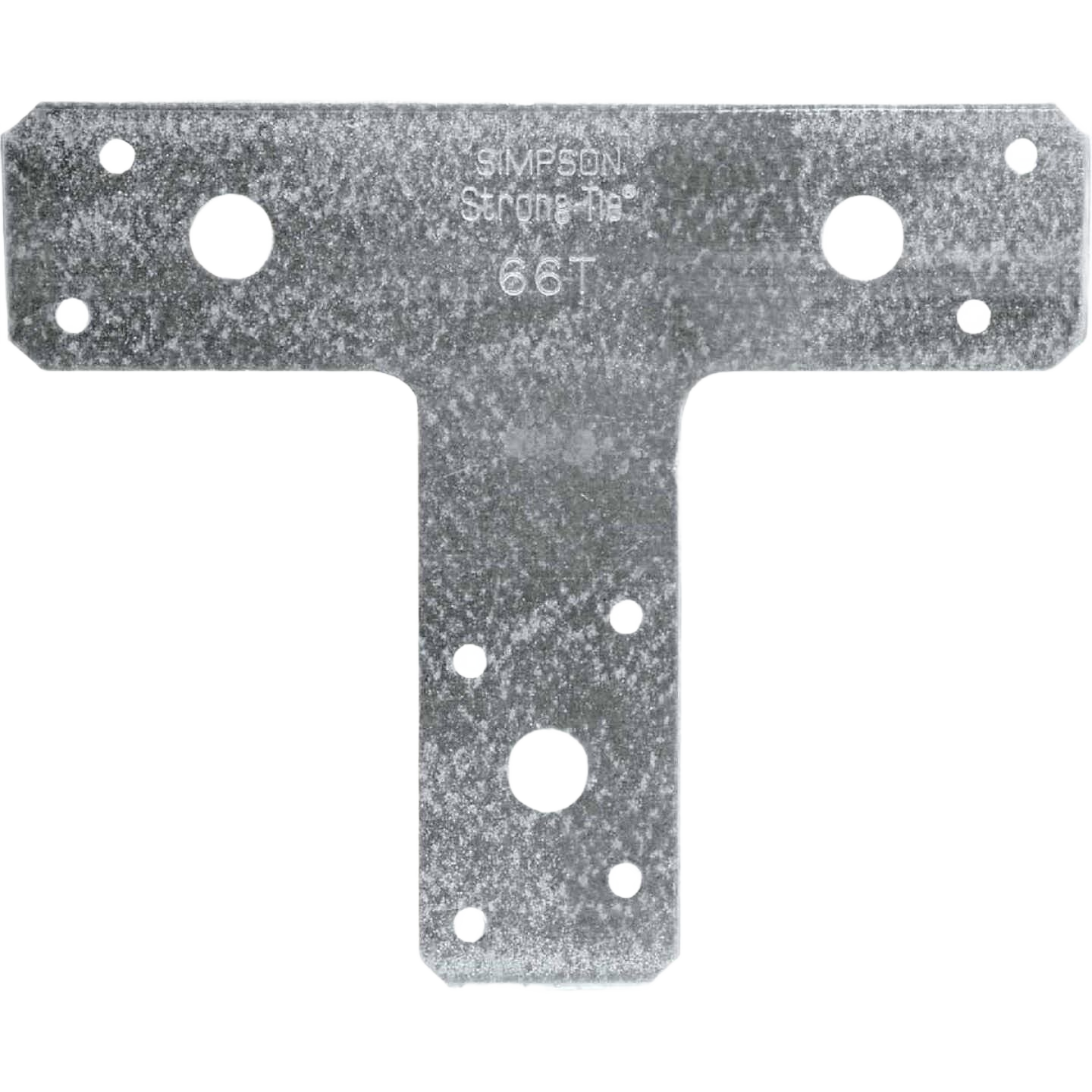 Galvanized steel T strap with multiple holes for structural support in lumber and building materials under $50