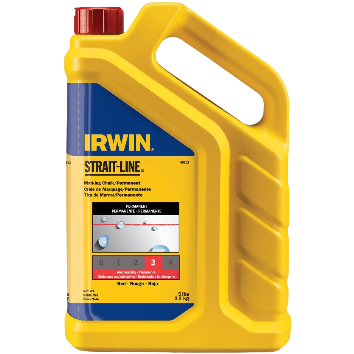 Yellow container of red permanent marking chalk for woodworking and measuring tools under $50 in home improvement collections