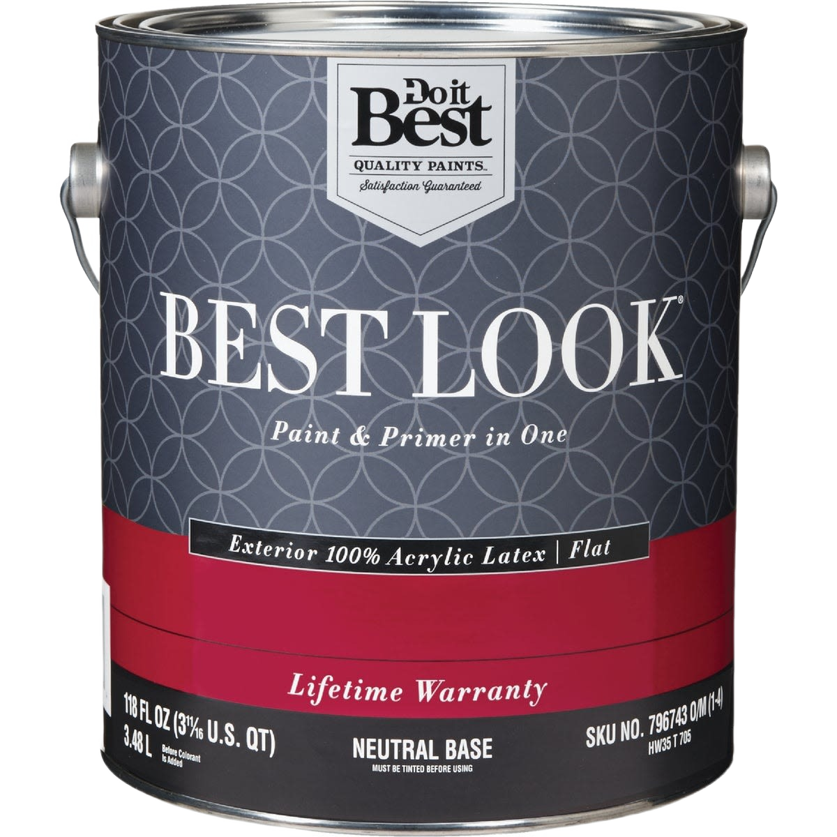 1 gallon can of Neutral Base exterior latex flat paint and primer in one under $50 for home improvement collections