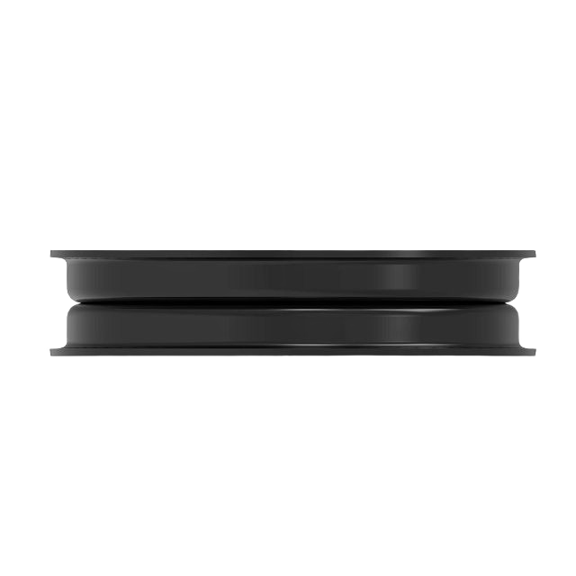Black flat lawn mower pulley with integrated metal bearing for deck maintenance and home improvement tasks