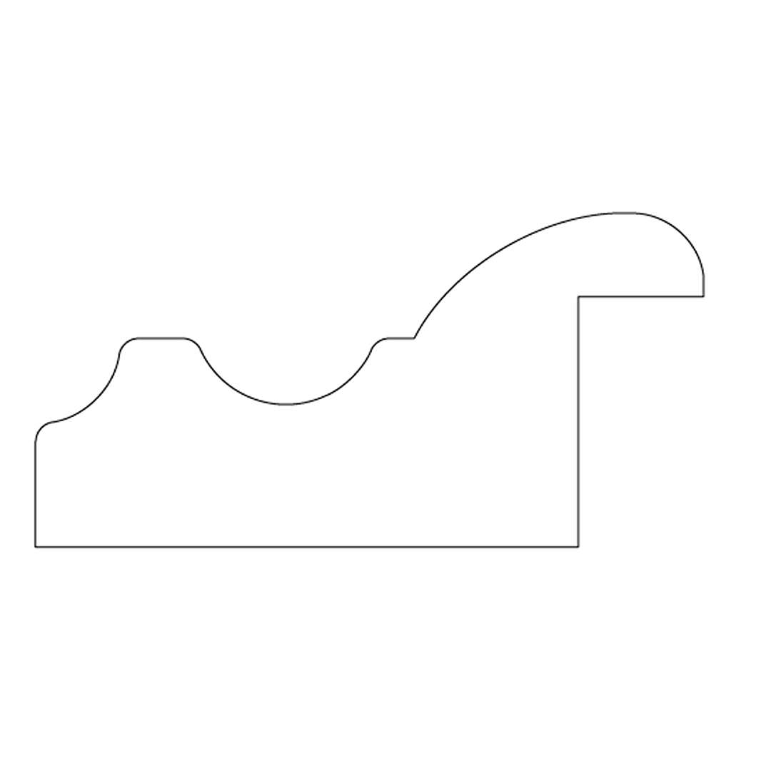 Profile outline of a precision-cut rabbited molding for wall paneling and lumber in home improvement and millwork collections under $50