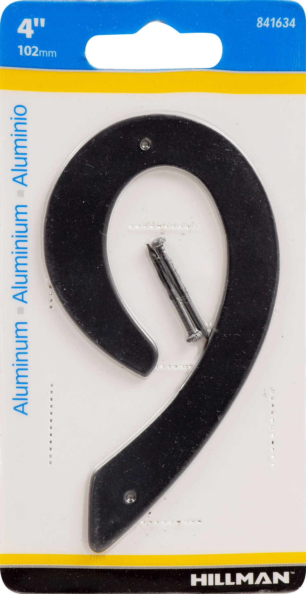Hillman 4" Nail-On House Number 9 Aluminum, 2-Pack