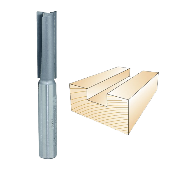 Carbide-tipped straight router bit for woodworking grooves and dados in tool accessories and drill bits collection
