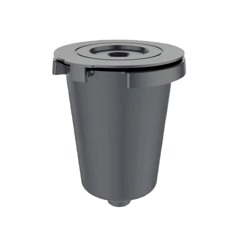 Black reusable coffee filter cup designed for single-serve brewing in kitchenware and kitchen gadgets collections