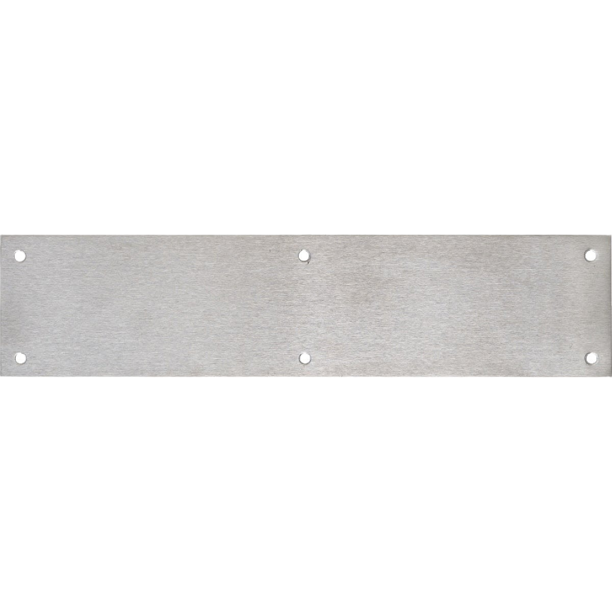 Rectangular aluminum push plate with square corners and beveled edges for door hardware and accessories.