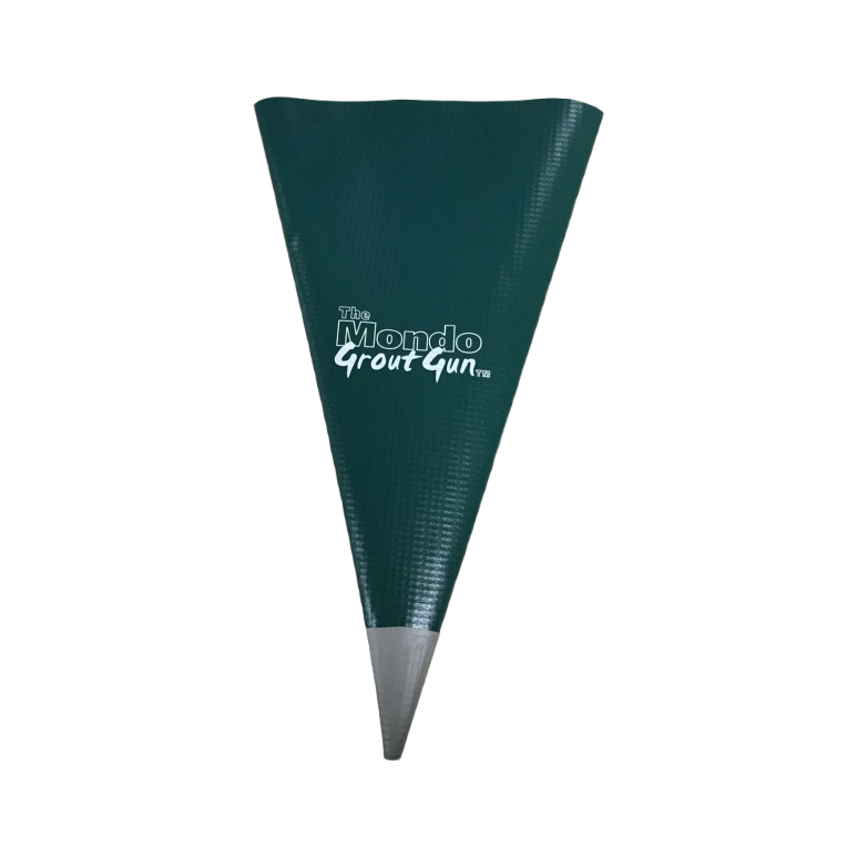 Green durable replacement bag with pointed nozzle for grout application in tools and home improvement projects
