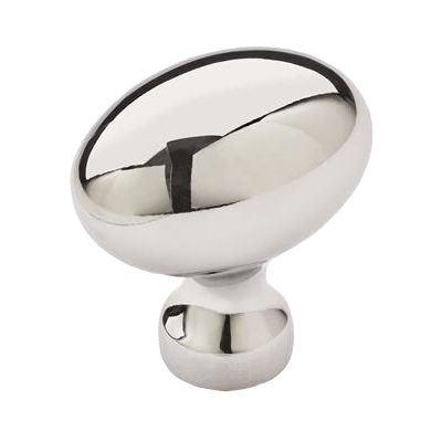 Polished chrome cabinet knob with smooth rounded design for hardware and furniture accessories collections
