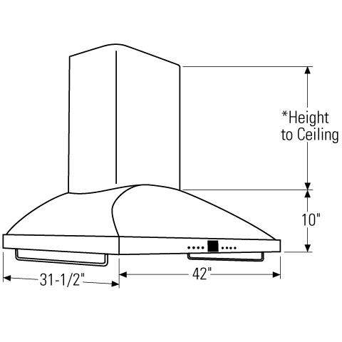Monogram 42" High Performance Island Hood