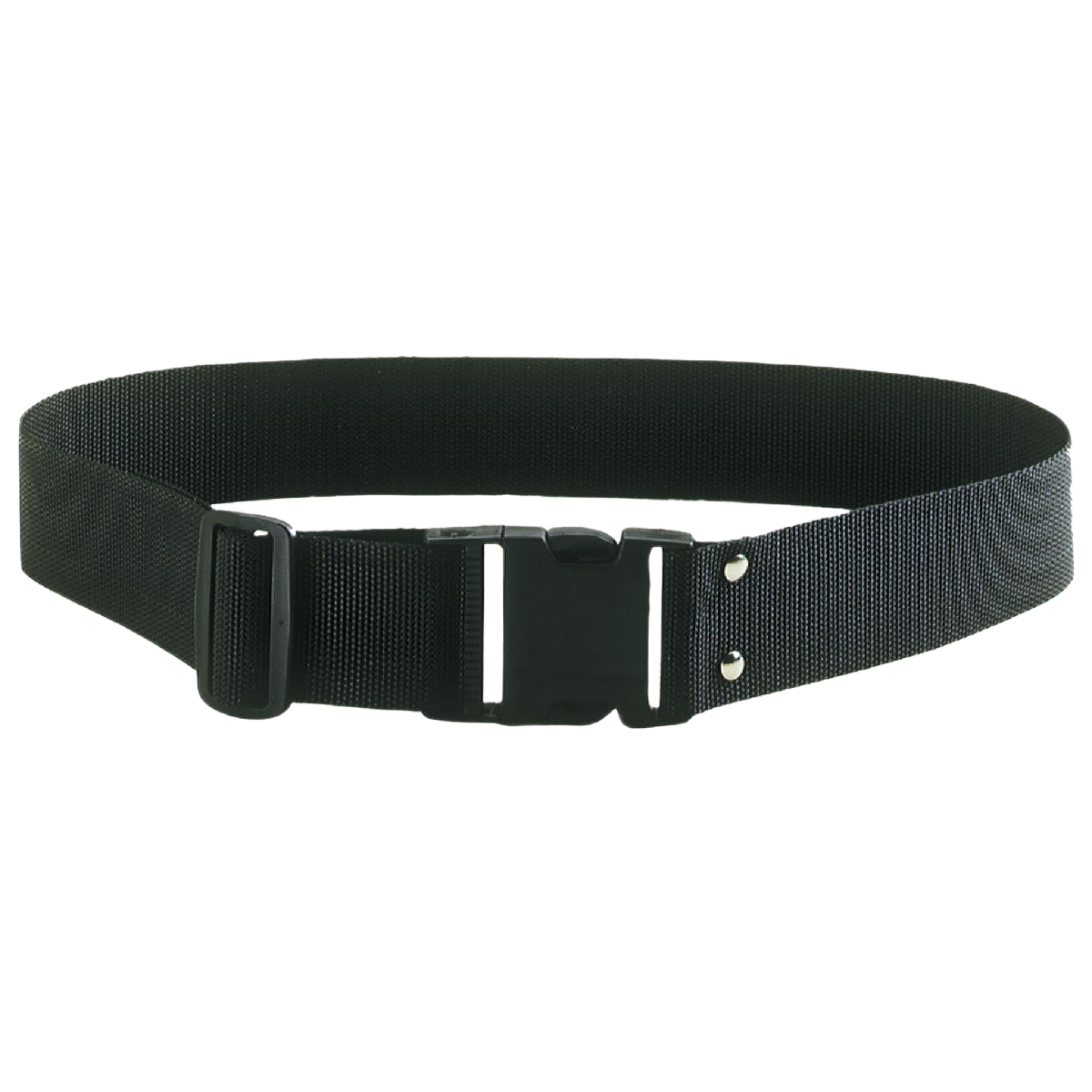 Black durable web belt with quick-release buckle designed for tools and home improvement tasks