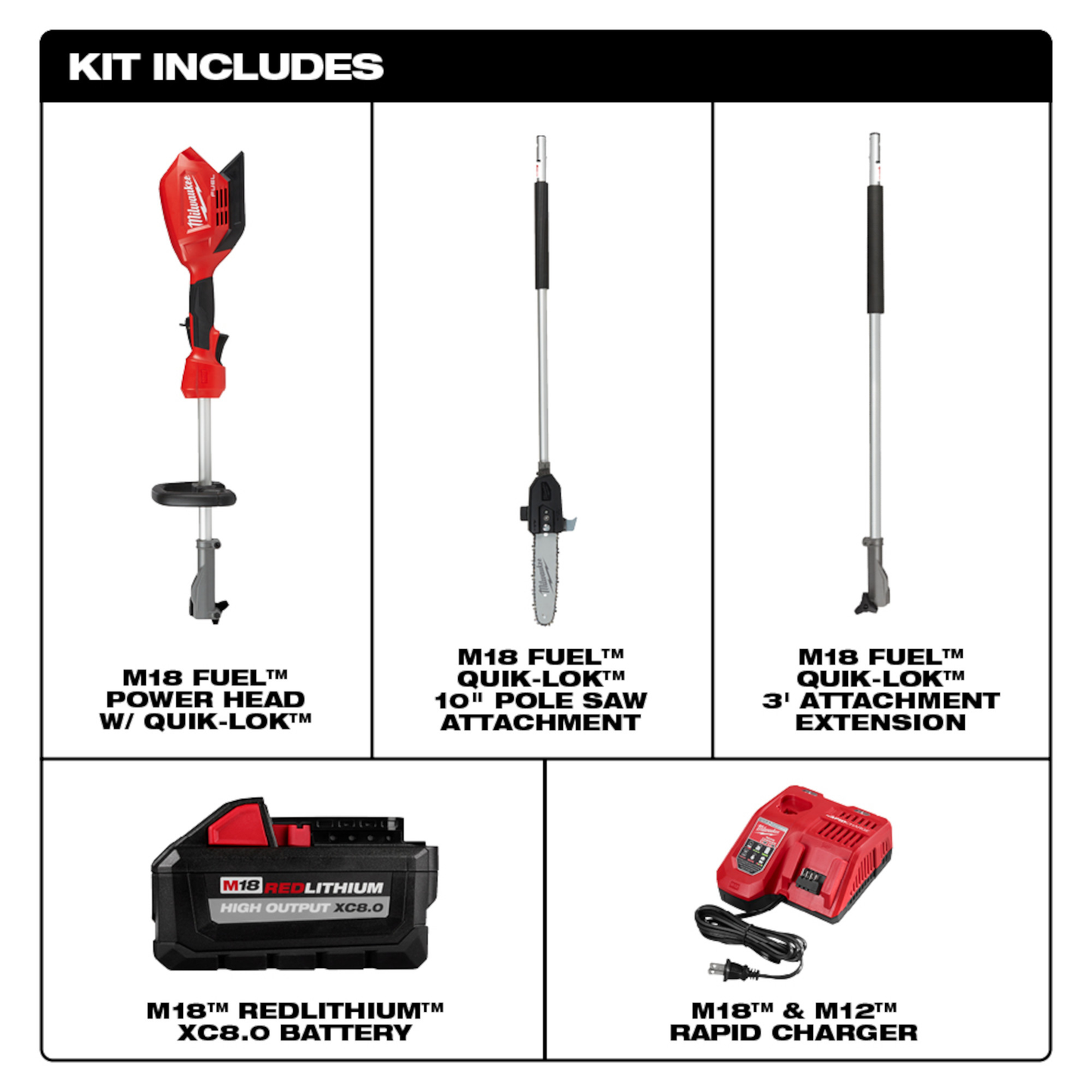 Milwaukee M18 FUEL™ 10" Pole Saw Kit w/ QUIK-LOK™