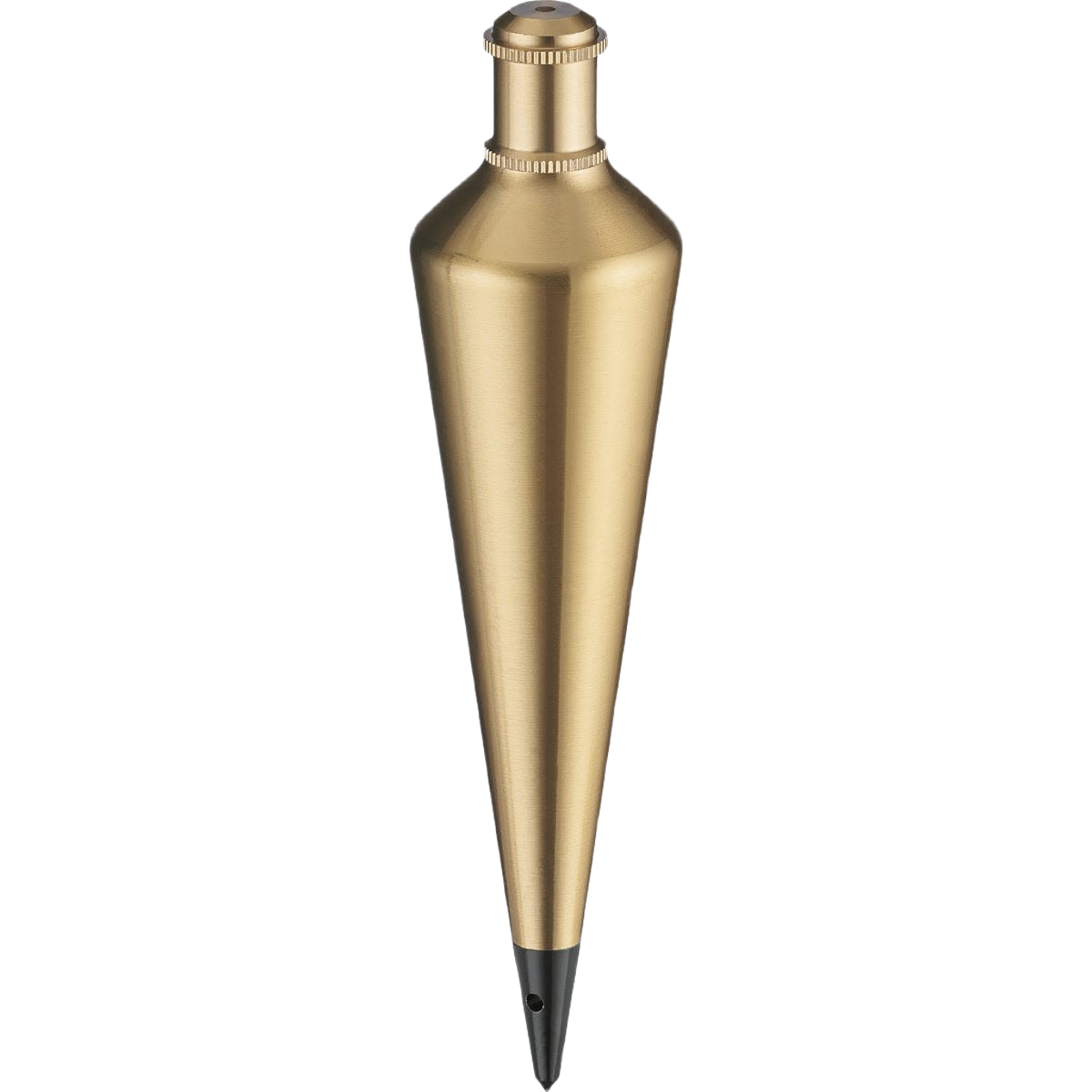 Solid brass plumb bob with lacquered finish for precise construction and woodworking, featured in Dewalt hand tools collections