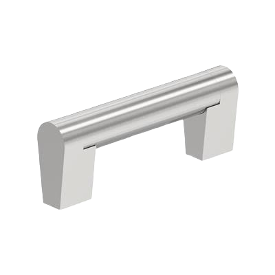 Polished chrome cabinet pull with sleek curved edges for furniture hardware in home improvement collections under $50
