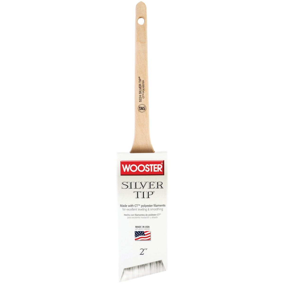2-inch angled paint brush with silver tip polyester filaments for smooth finishing in home improvement tools collection