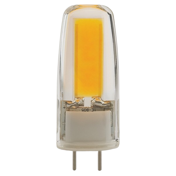 Compact 4 watt JC LED light bulb with G8 base emitting cool white light for indoor lighting and home improvement tasks