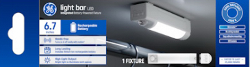 Compact GE LED bar light with rechargeable lithium-ion battery for under cabinet and electrical lighting solutions