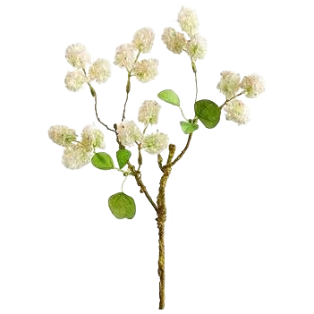 Soft pink mini viburnum spray with white flowers and green leaves for spring home decor under $50 collection