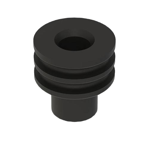Black durable electric connector seal with dual grooves for secure fit in tools and home improvement projects