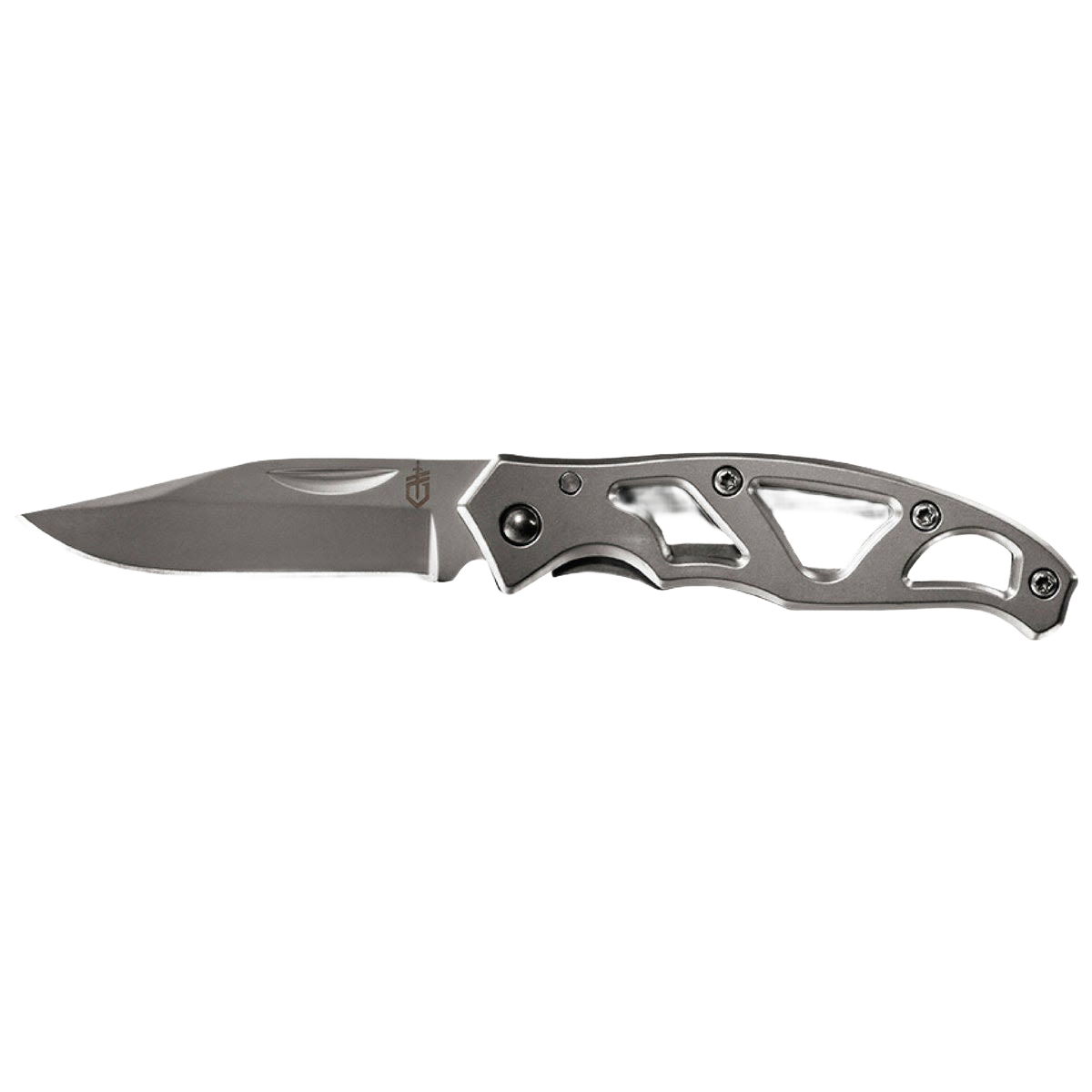 Compact folding knife with fine edge surgical steel blade and skeletonized stainless steel handle for everyday cutting tasks under $50