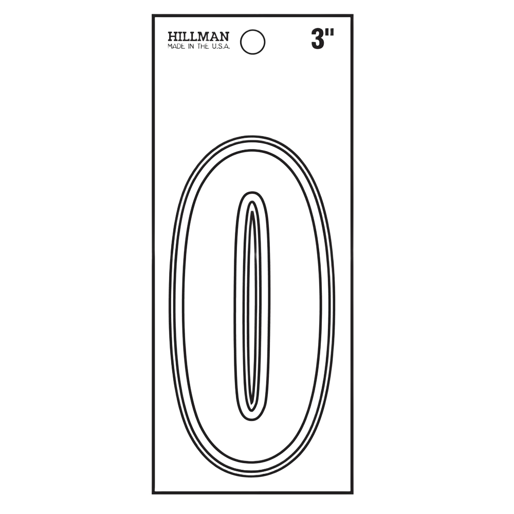 White matte vinyl die-cut number 0 sticker for home improvement in Hardware and Under $25 collections