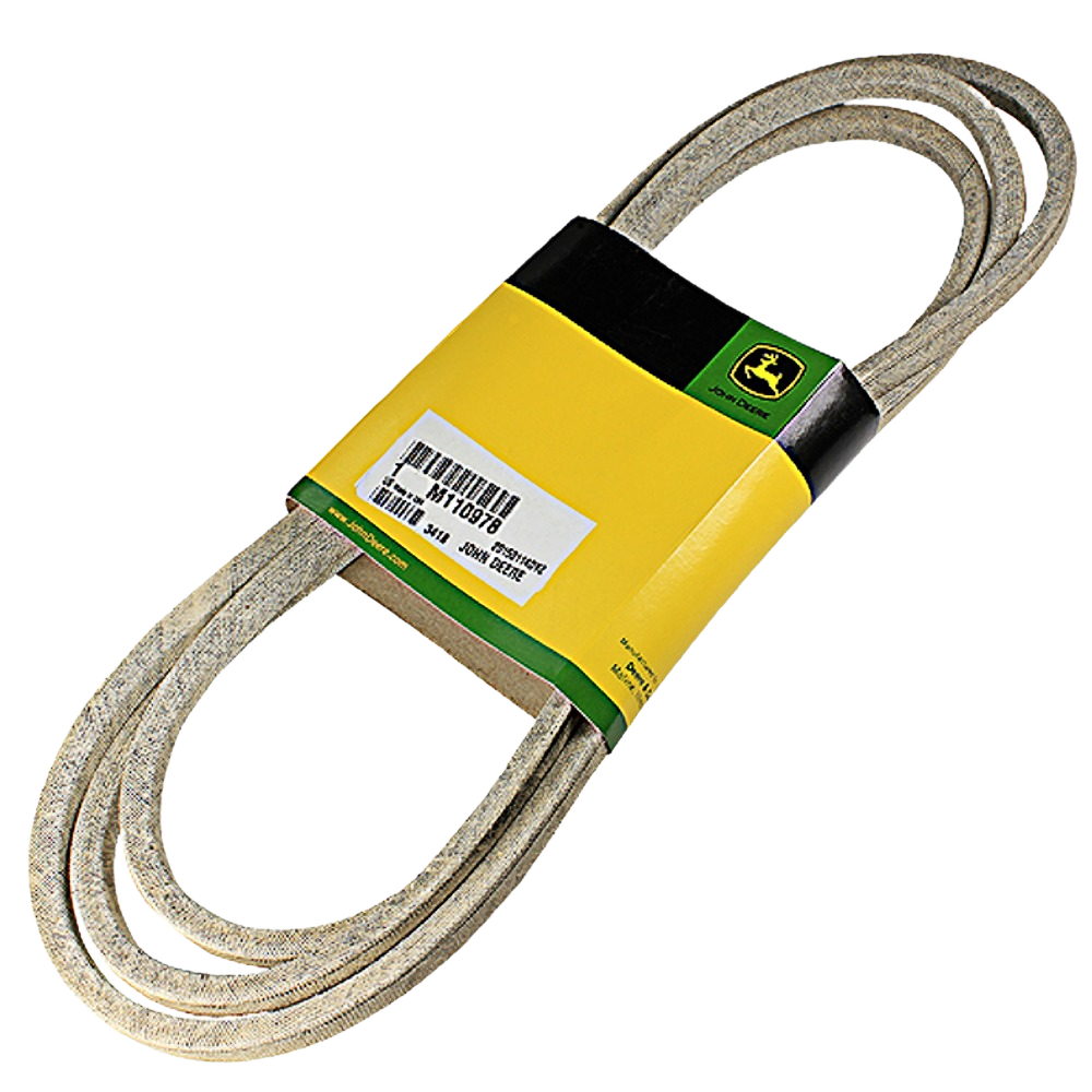 John Deere traction drive belt with yellow and green packaging for automotive and mechanic tool use under $50