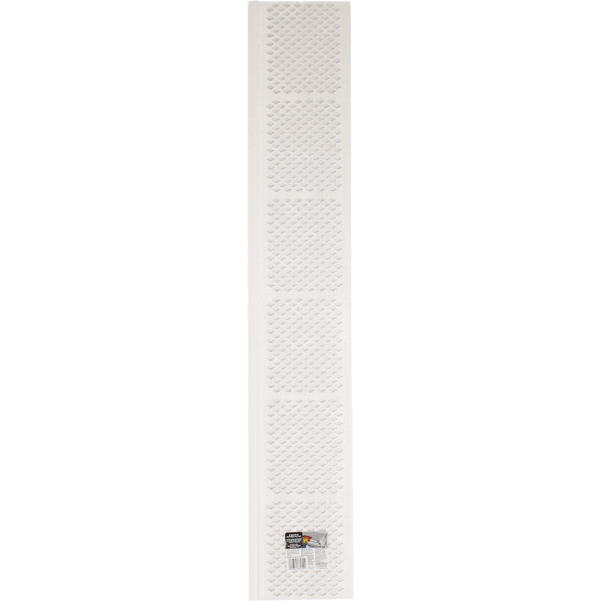 White vinyl gutter guard panel with perforated filter design for debris protection in home improvement projects