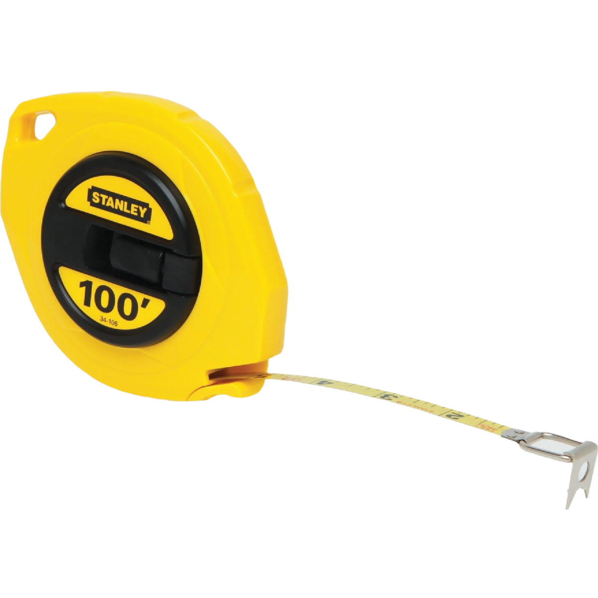 Yellow and black 100-foot steel tape measure in rugged case for woodworking and measuring tools under $50 collection