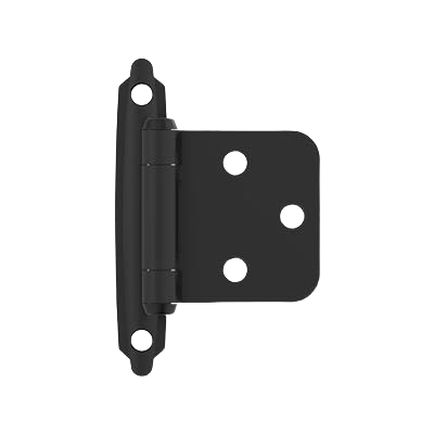 Matte black self-closing face mount cabinet hinge for home improvement and furniture hardware projects under $50