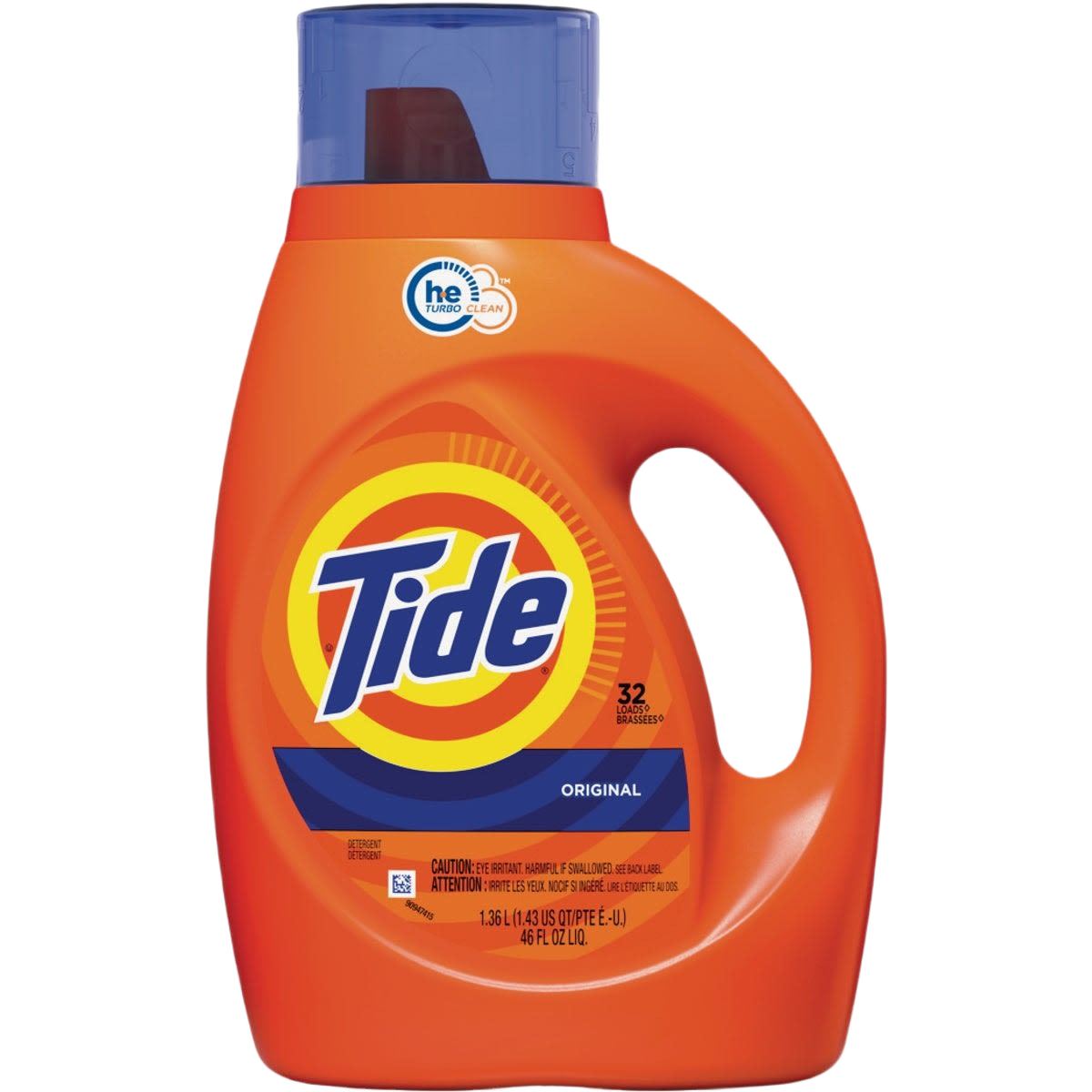 Orange bottle of liquid laundry detergent with blue cap for cleaning in household and laundry supplies under $50 collection