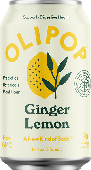 Olipop Ginger Lemon Prebiotic Soda, 12 oz.