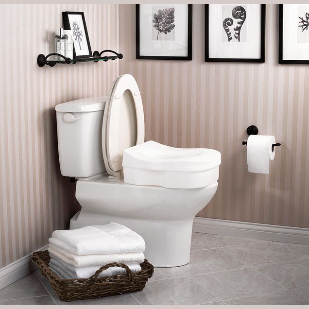 White elevated toilet seat riser designed for round or elongated bowls in bathroom safety and accessibility products under $50 collection